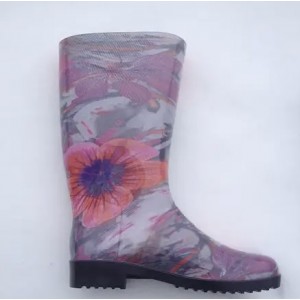 Чобітки жіночі силіконові у квіточки 